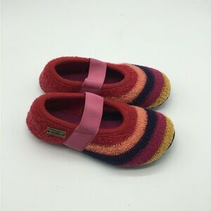 Haflinger Kids Wool Striped Slipper Shoes